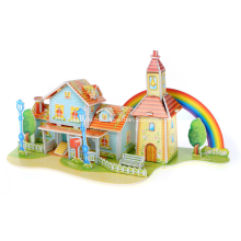 Puzzle maison 3D arc-en-ciel